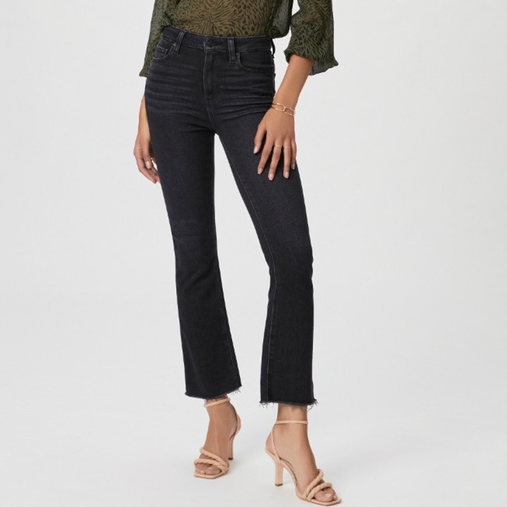 Anthropologie PAIGE Claudine High Rise Ankle Jeans Black Size 29